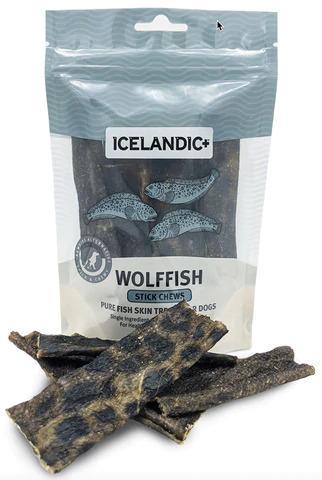 Wolffish Stick Chews 85 gram Natural Dog Treat Pack by Icelandic+