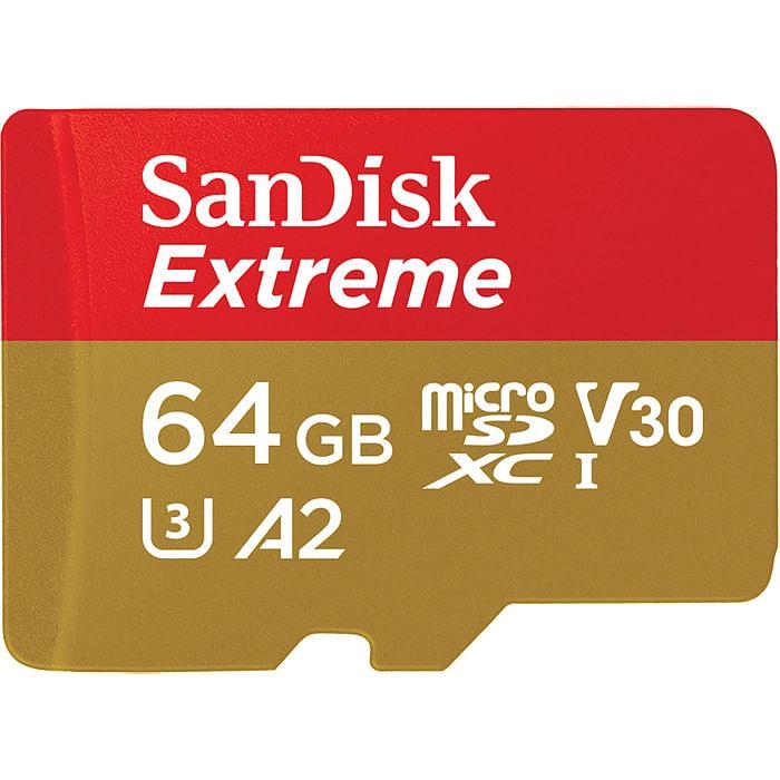 SanDisk Extreme SQXAH 64GB MicroSDXC Memory Card [SDSQXAH-064G-GN6AA]