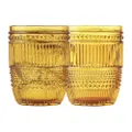 4pc Ecology Groove 240ml Glass Tumblers Water/Cocktail Round Drinking Cup Amber