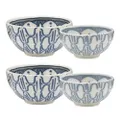 4pc Ecology Oasis Stoneware Sauce/Snack Dip Bowl Dish Container Set White/Blue