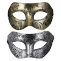2 Pcs Fancy Dress Accessory Couples Masquerade Masquerade Masks Costumes Men Vintage Roman