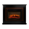 【Sale】2000W Electric Fireplace Mantle Portable Fire Log Wood Heater 3D Flame Effect Black