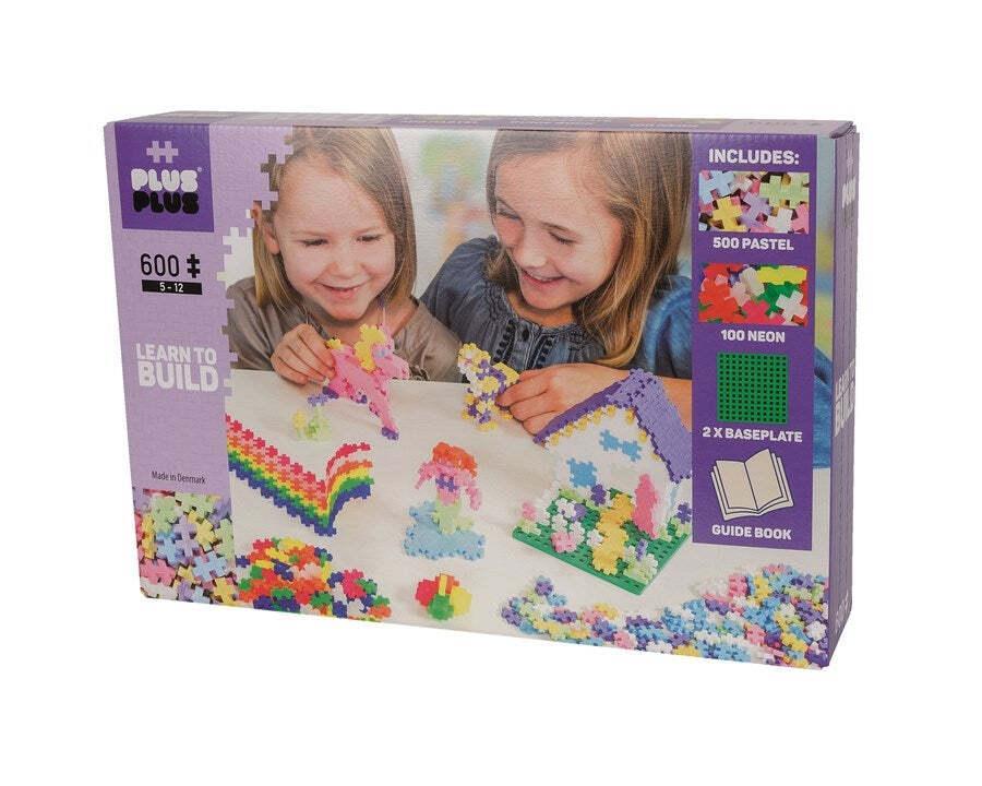 600pc Plus-Plus Pastel Learn to Build 2D Puzzle Toy Activity Learning Kids 5y+