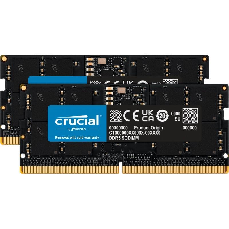 Crucial CT2K16G48C40S5 32GB (2x16GB) Classic DDR5 Notebook Memory 4800MHz CL40 Black SODIMM