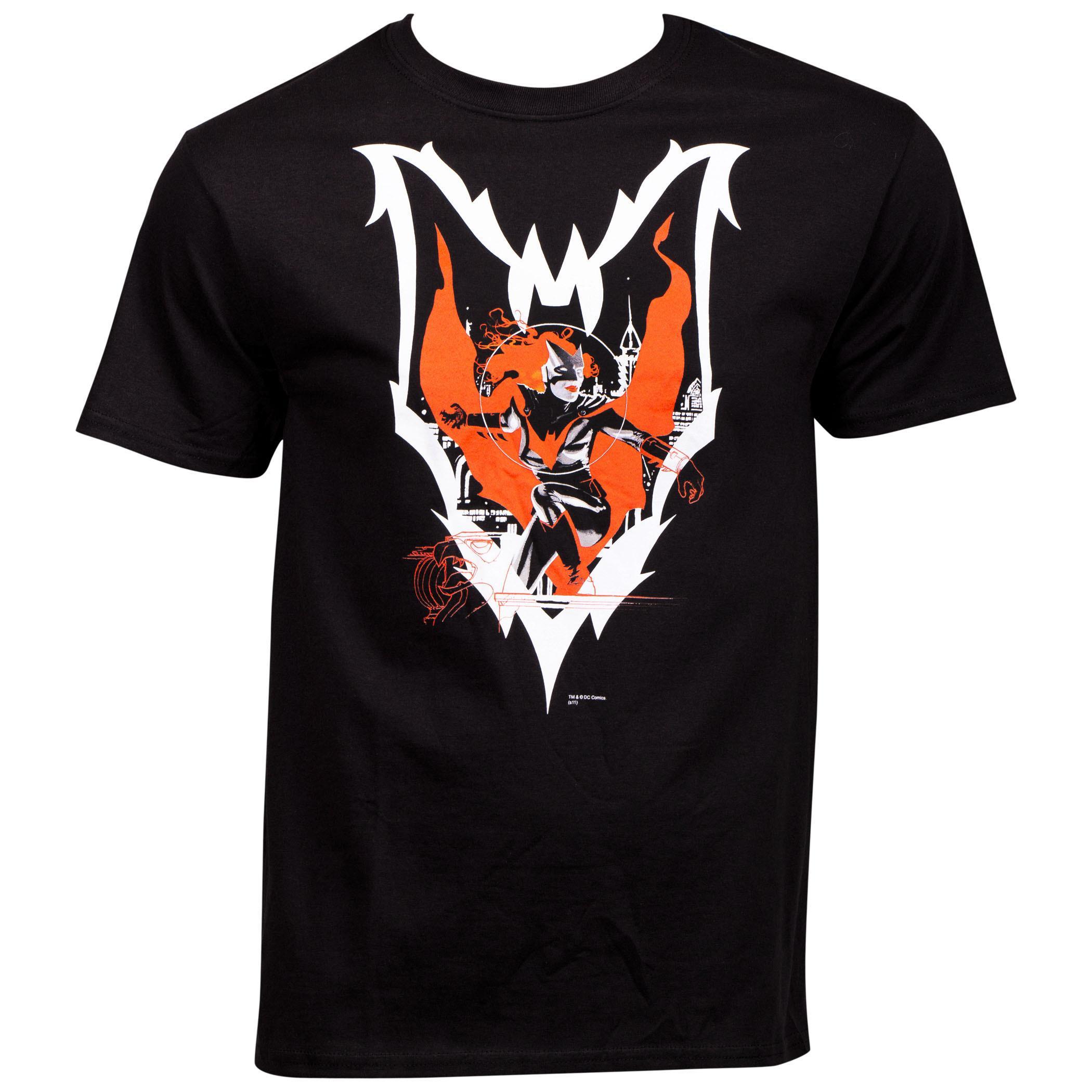 Batwoman Character Action Pose Inside Symbol T-Shirt Small