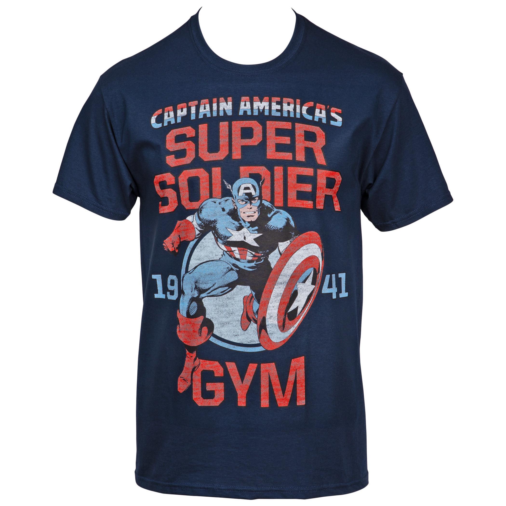 Marvel Captain America Super Soldier Gym Est. 1941 T-Shirt Medium