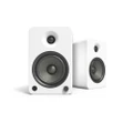 【Sale】Kanto YU6 200W Powered Bookshelf Speakers with Bluetooth and Phono Preamp - Pair, Matte White