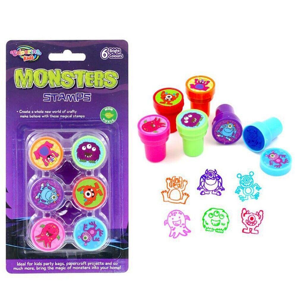 30 x Kids Fun Stamps Monster Series Craft Art Project Party Favour Party Stamps