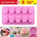 UP 10X Paw Print Silicone Mold Chocolate Cookie Mould Jelly Ice Cube Baking Deco