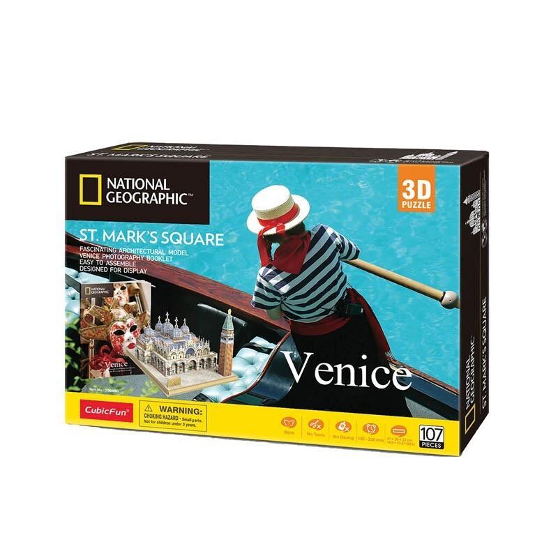 107pc National Geographic Venice St. Mark's Square 3D Puzzle Kids Play Toy 8+