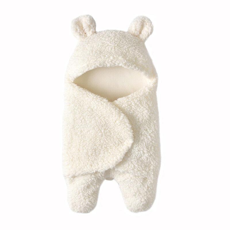 GoodGoods Infant Newborn Baby Boy Girl Soft Fleece Warm Swaddle Wrap Blanket Sleeping Bag (White)
