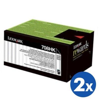 2 x Lexmark (70C8HK0) Original CS310 / CS410 / CS510 Black High Yield Toner Cartridge