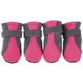 Vicanber Dog Pet Shoes Anti-Slip Boots Grip Socks Outdoor Paw Protective Booties Socks(Pink-XL)