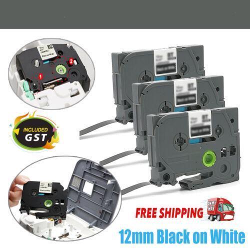 Label Tape FOR Brother TZ-231 TZe-231 P-Touch Black on White 12mm PT-1010 900 AU - 2 x