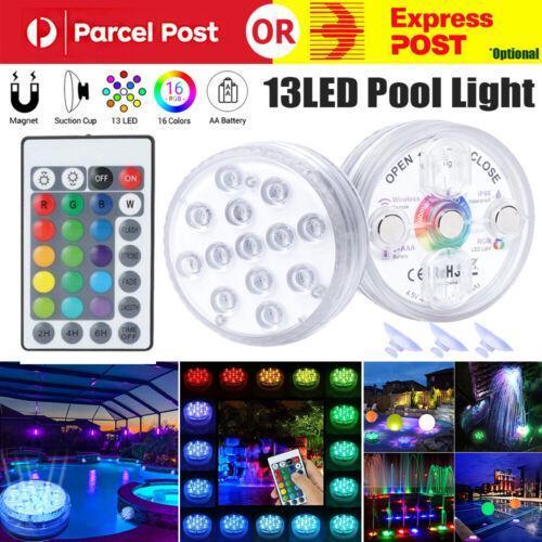 RGB Submersible Underwater LED Light Remote Control Waterproof Pool Lamp 16Color - 1 SET