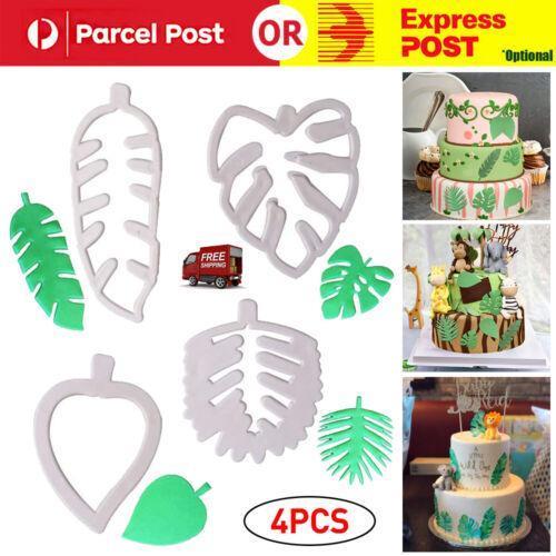 Palm Tree Turtle Leaf Cookies Biscuit Cutter Fondant Mould Cake Sugarcraft Mold - 4pcs