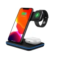 Wireless Charger, 3 in 1 Fast Wireless Charging Station Dock for Apple Watch Series 6/5/4/3/2, AirPods 2/Pro,iPhone 12/12 Pro/12 Pro Max/11/XS MAX/XR/XS/X/8/8 Plus/Samsung,（black）