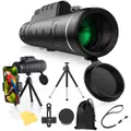 40x60 Monocular Telescope, HD Dual Focus Telescope ,BAK4 Prism Waterproof Fogproof Scope for Bird Wildlife Watching Travelling Hiking Camping,（black）