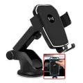 Wireless Car Charger/Phone Holder K81,Fast Wireless Charger Suction Mount, Stay Firmly. Compatible with iPhone and Samsung Galaxy Series, Nokia/Goggle/Huawei/LG/Sony etc(Black)