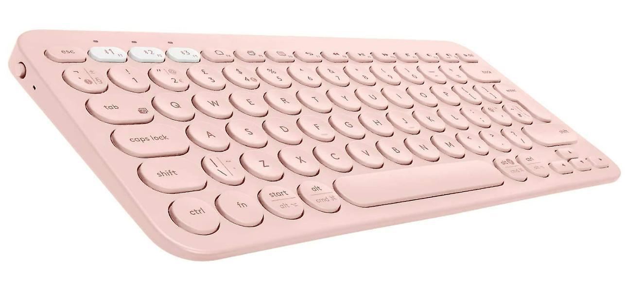 Keyboard Multi-Device Bluetooth Wireless Keyboard with Easy-Switch for up to 3 Devices, Slim,– PC, Laptop, Windows, Mac, Chrome OS, Android, iPad OS, Apple TV(Red)