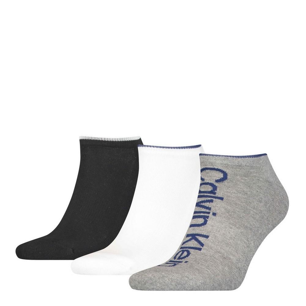 Calvin Klein Mens Trainer Socks (Pack of 3) (Black/Grey/White) (7 UK-11 UK)