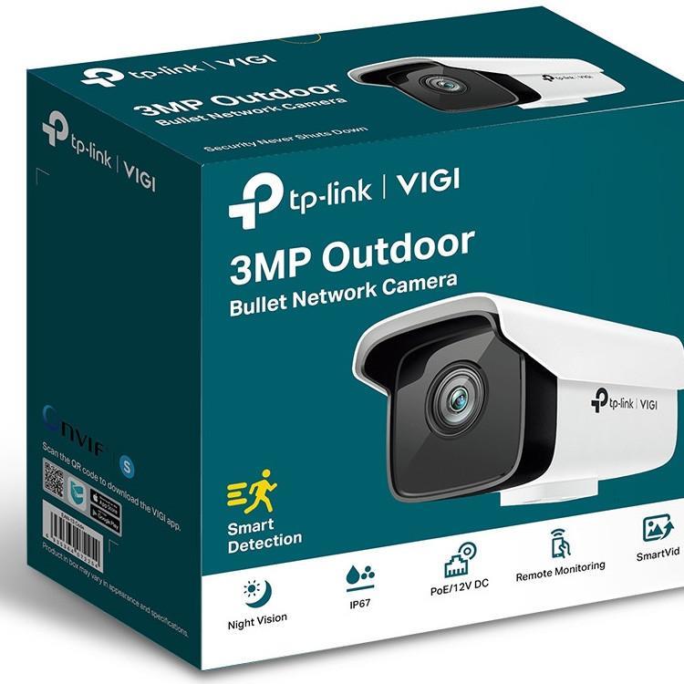TP-Link VIGI 3MP C300HP-6 Outdoor Bullet Network Camera, 6mm Lens, Smart Detection, Smart IR, WDR, 3D DNR, Night Vision, H.265+, PoE/12V DC 2YW
