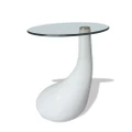 Coffee Table with Round Glass Top High Gloss White vidaXL