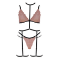 Muse Soft Cup Lace Triangle Bralette Set - PL001PNK - Women's Lingerie - Pink