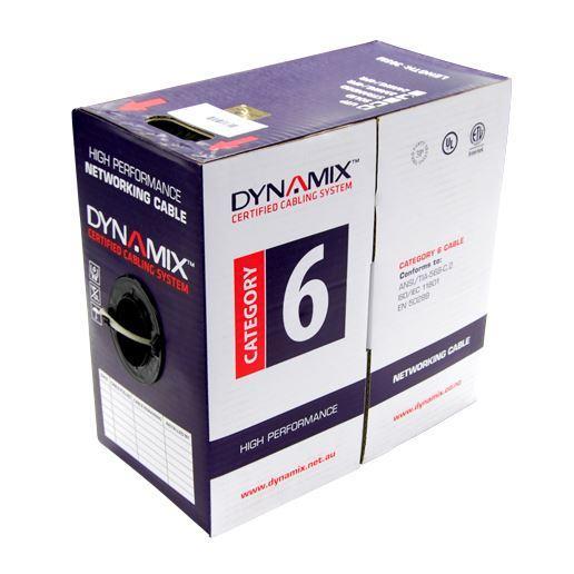 DYNAMIX 305m Cat6 Black UTP STRANDED Cable Roll, 250MHz, 24 AWGx4P, PVC Jacket