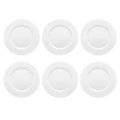 6x Ecology 26.5cm Canvas Dinner Plate Rim Dinnerware Kitchen Food Platter White