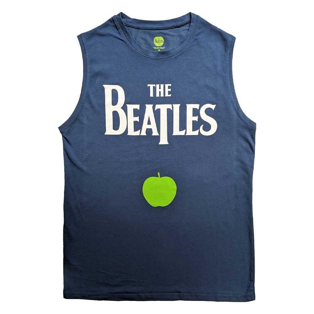 The Beatles Tank Top Muscle T Shirt Drop T Logo & Apple new Official Unisex Blue