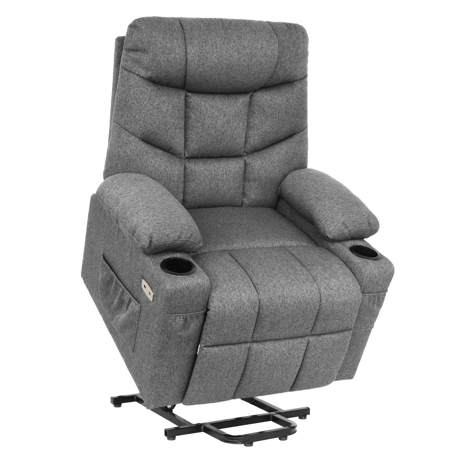 Advwin Recliner Chair Electric Lift Chairs Heated Vibration Massage Grey