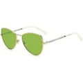Jimmy Choo CAROL-S-Y3R-QT Women's Aviator Sunglasses - Green Golden Metal Frame, UV400 Protection