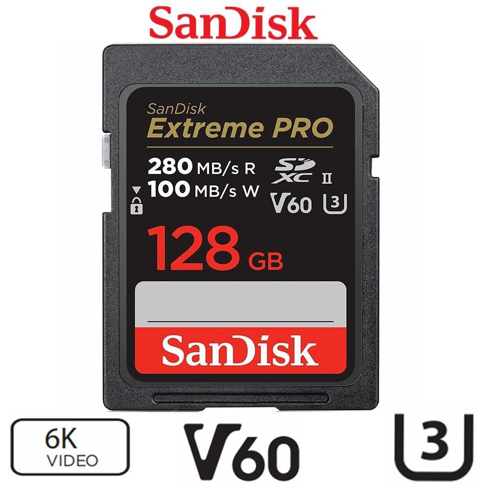 Sandisk Extreme Pro SD Card 128GB SDXC UHS-II Memory Card 6K Video SDSDXEP-128G