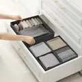Advwin 8 Pack Underwear Drawer Organiser Sock Bra Closet Divider Foldable Dresser Storage box Grey