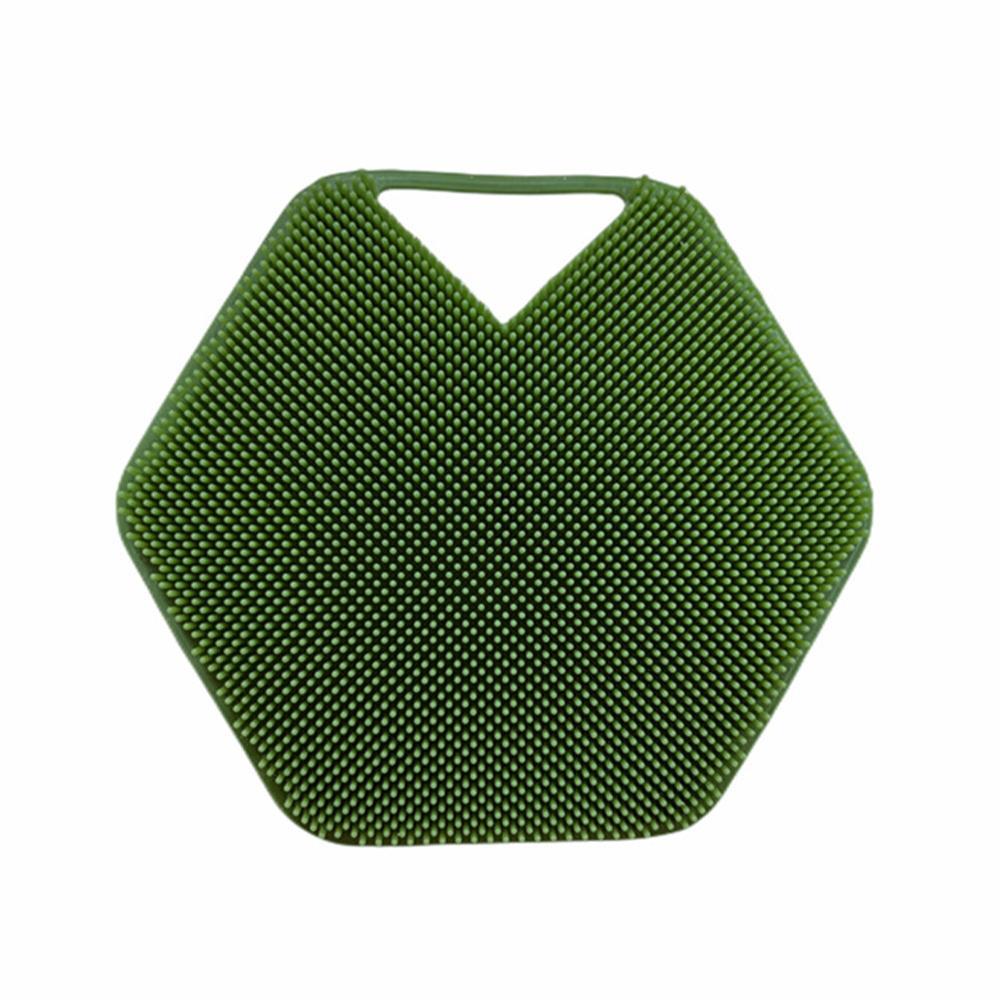 Vicanber Family Bath Silicone Body Face Scrubber Shower Cleansing Brush Exfoliating Deep Clean Brush(Army Green)