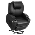 Advwin Massage Electric Lift Recliner Chair PU Leather 8 Point massage Heating (Black)
