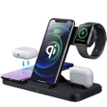 Wireless Charger, Fast Wireless Charger, 4 in 1 Inductive Charging Station Compatible with iPhone 12/11 Pro Max/XS/XR/X/8, Airpods Pro/2, Samsung S21,（black）