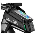 Bike Frame Bag, Bike Phone Holder with Storage Space, Phone Holder for Bike is Suitable for Mobile Phones Under 6 Inches, Bike Phone Holder Bike Bag, Bike Accessories, Bicycle Phone Holder(Black)