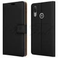 Moto G5s XT1793 Leather Wallet Phone Case Cover (Black) Book Wallet