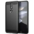 Nokia 3.2 Armour Case Carbon Fibre Phone Cover (Black)