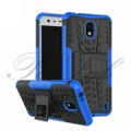 Nokia Nokia 2 Genuine Armour Stand Shockproof Phone Case Cover + Tempered Glass (Blue)