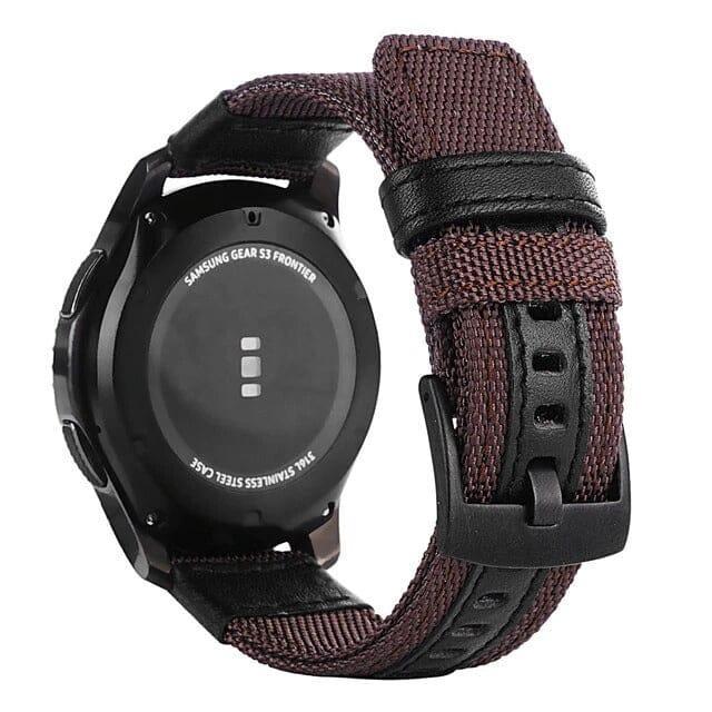 Nylon and Leather Watch Straps Compatible with Ticwatch GTX