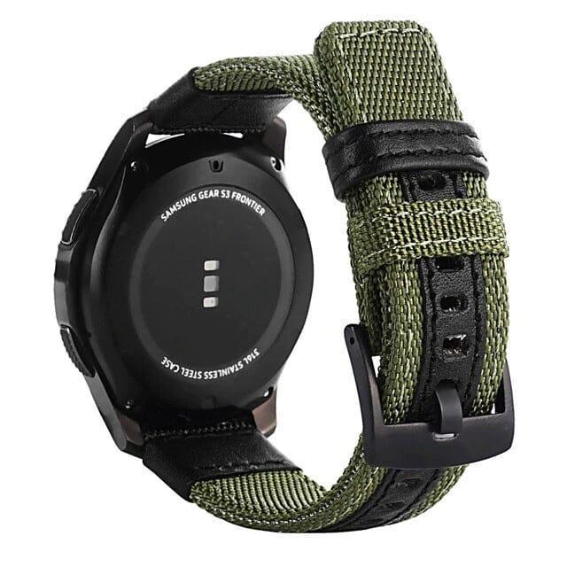 Nylon and Leather Watch Straps Compatible with Ticwatch GTX