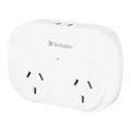 Verbatim 66595 Dual USB Surge Protected with Double Adaptor White 2 USB Charger Outlet