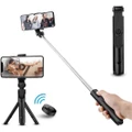 Selfie Stick Tripod, Portable Extendable Selfie Stick with Bluetooth Remote, Compatible with iPhone 14/13/13 Pro/12/12 PRO/11/11PRO/XS Max/XS/XR/X/8P/7P/Galaxy S20 Gopro Black