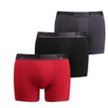 PUMA Men's 3 Pack Cotton Stretch Boxer Brief Underwear - Red/Black/Grey