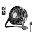 Vivva Portable Mini USB Cooling Fan 360° Rotation Small Desktop Cooler Quiet Personal(Black/4 inch)