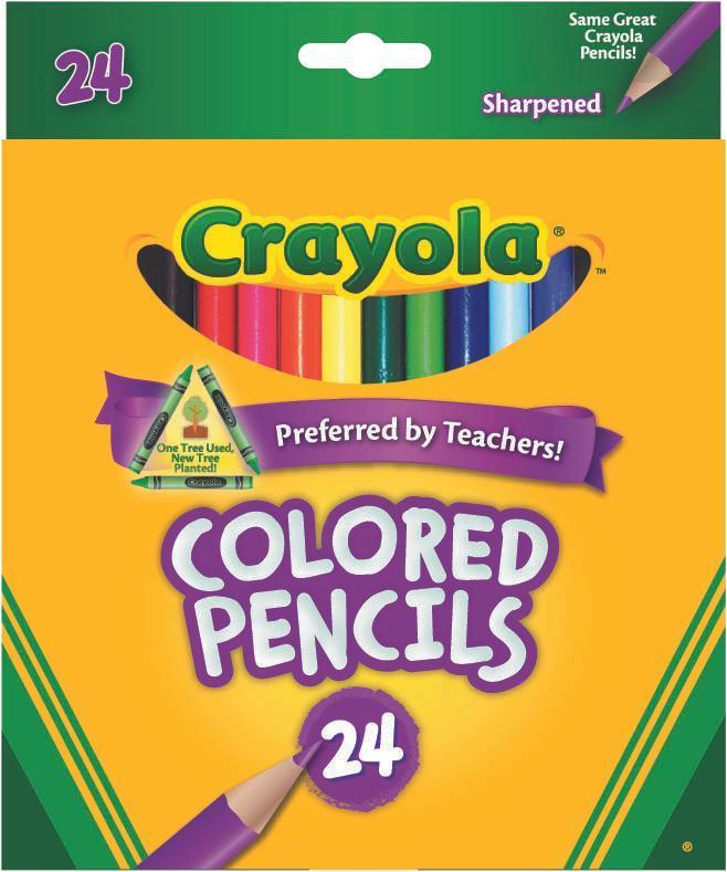 Crayola 24 Full Size Colored Pencils Long Lasting Premium