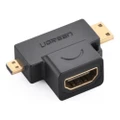 UGREEN 20144 Micro HDMI + Mini HDMI Male to HDMI Female Adapter Supports 1080p